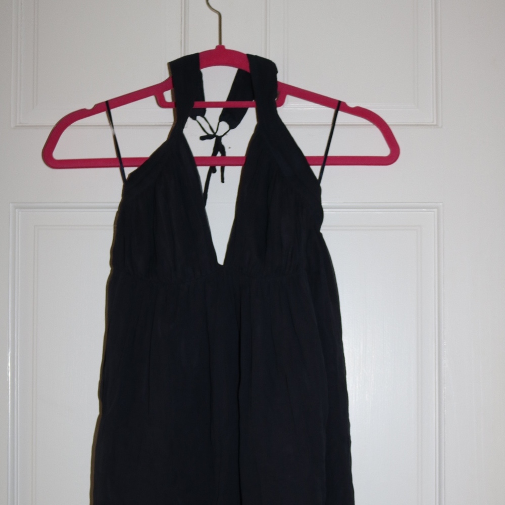 Stella McCartney dark navy halter babydoll top